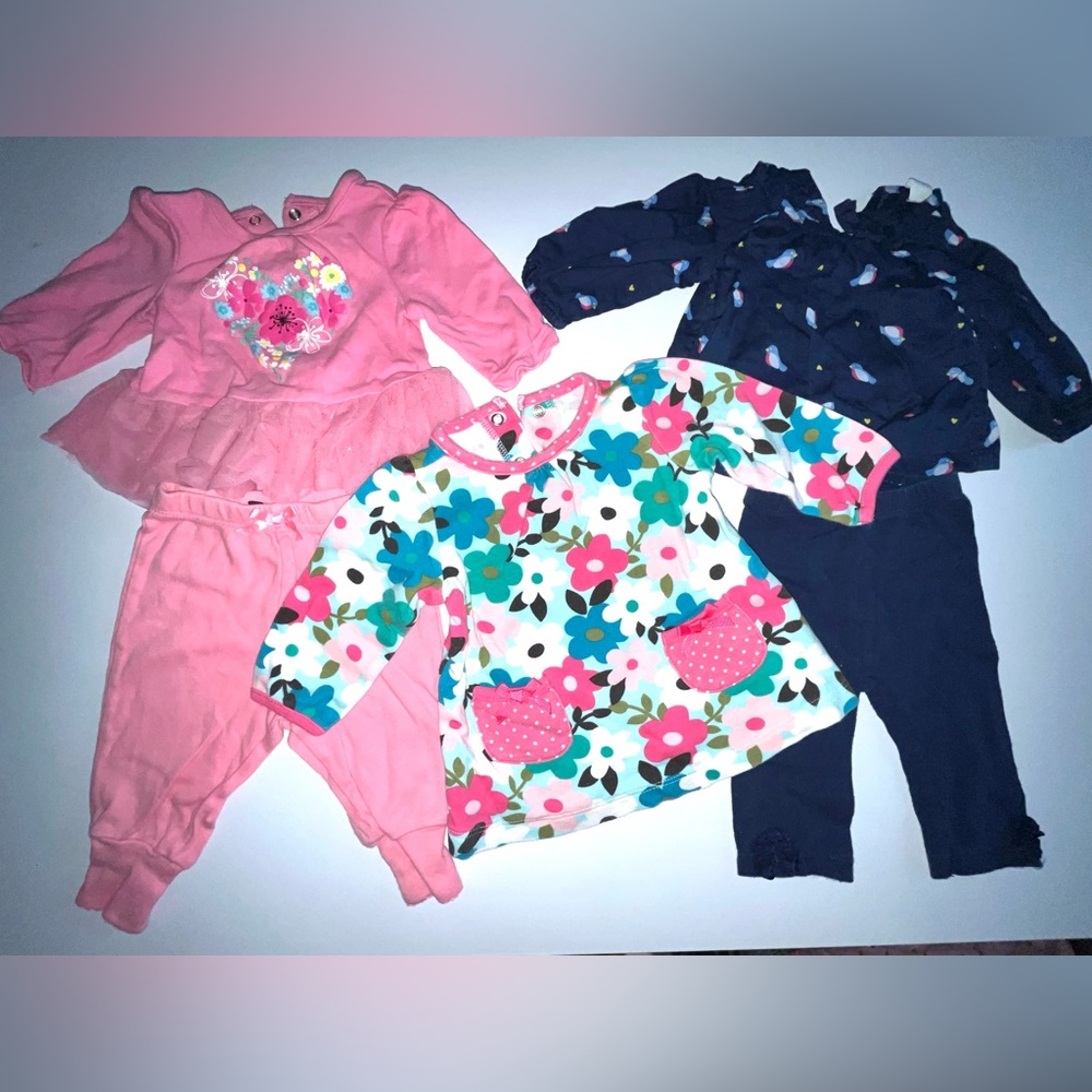 # 11 LOT Baby Girl  Bundle Of 5 Items  0-3 Month Mix Brands Pls See Pictures